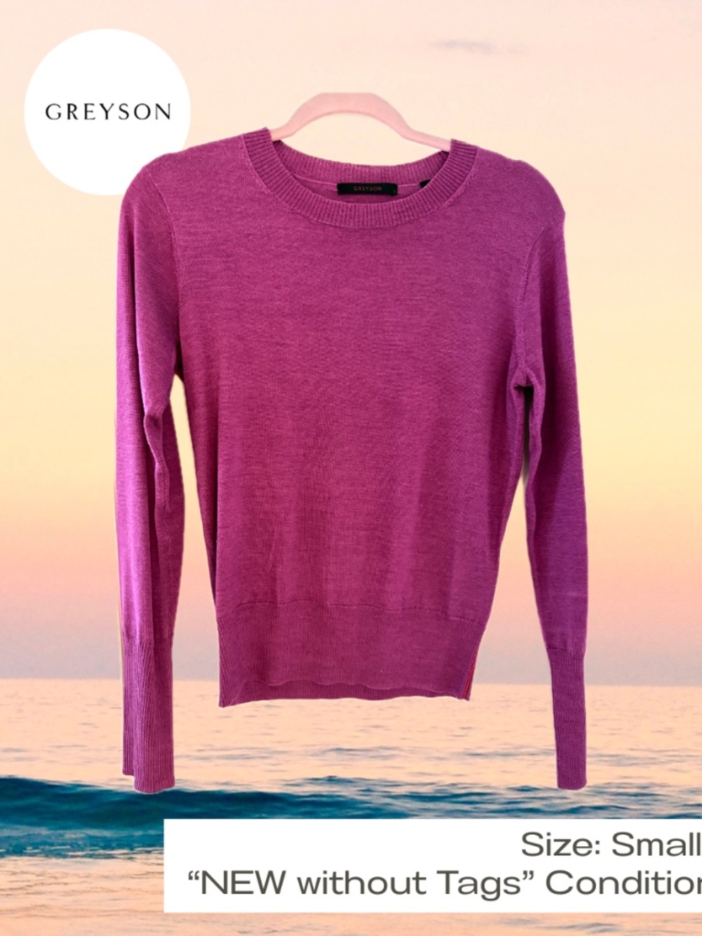 Greyson Purple Lightweight Sweater size Small